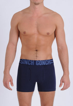 Ginch Gonch Signature Series - Boxer Brief - Navy Men's underwear boxer brief trunk printed waistband front